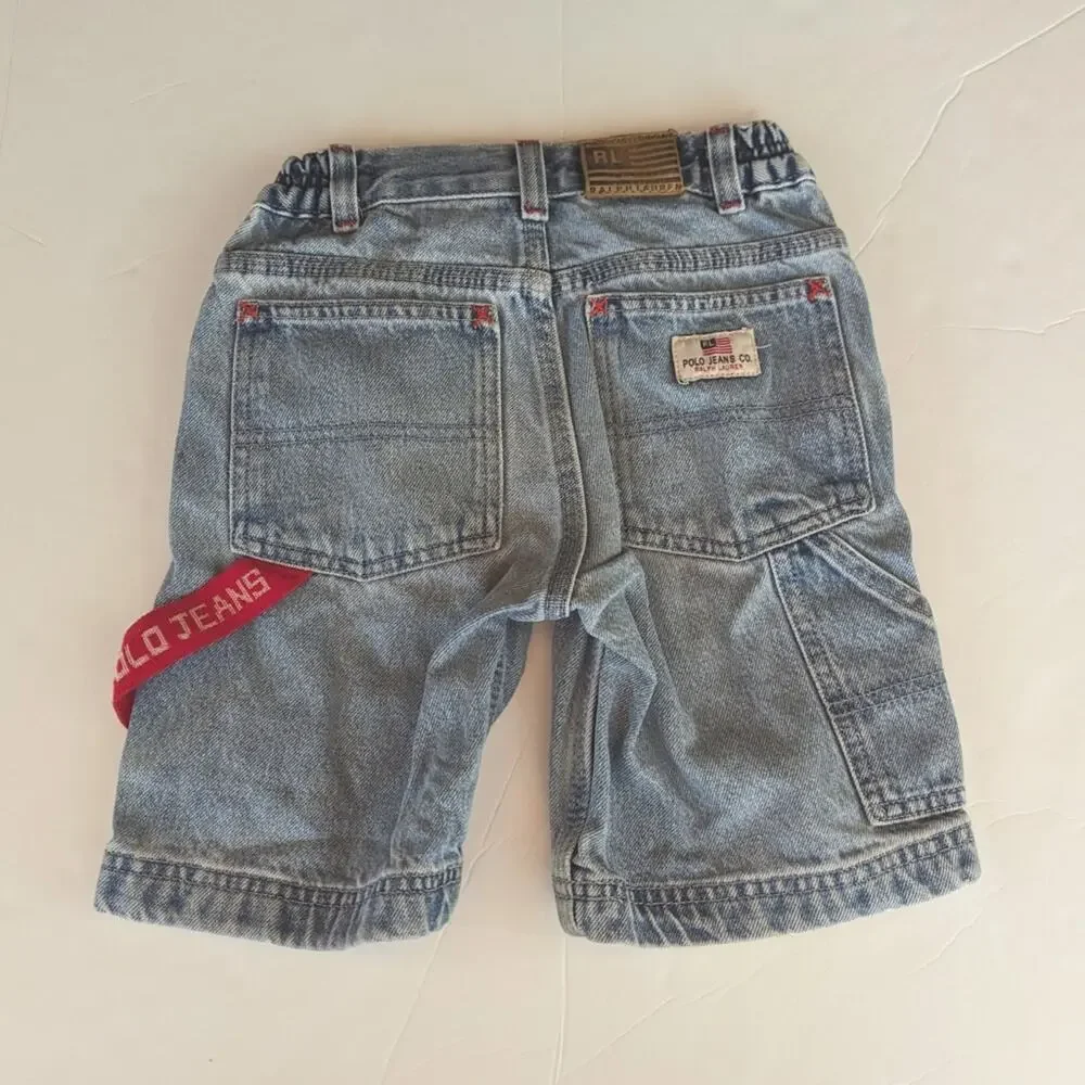 Vtg 90s Polo Jeans Ralph Lauren Shorts 5 Denim Bermuda Knee